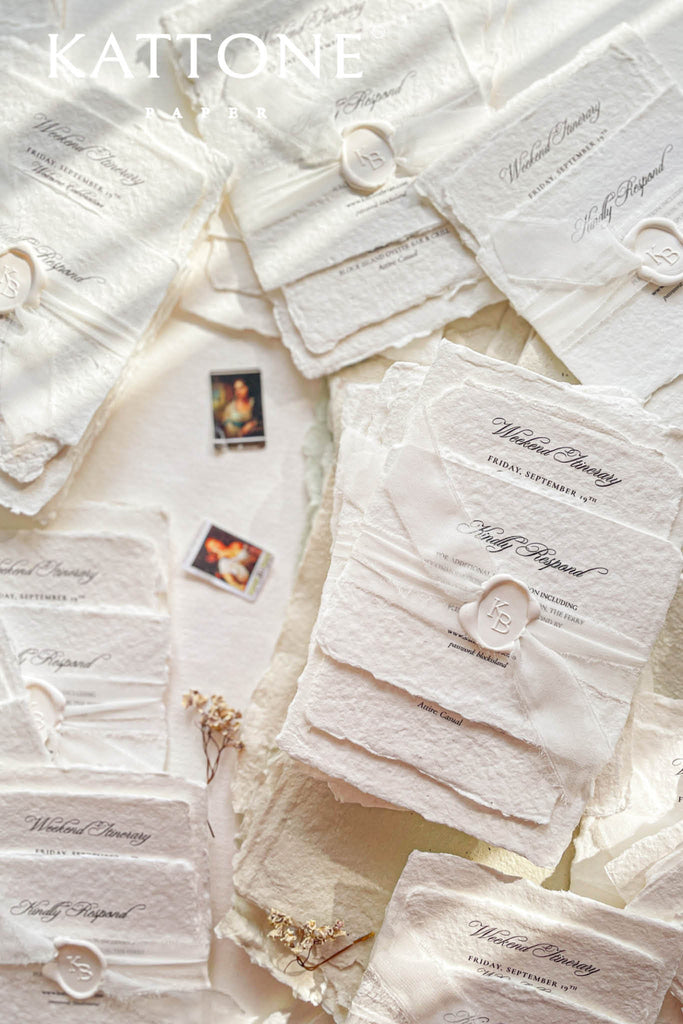 Carys Handmade Paper Wedding Invitation Suite