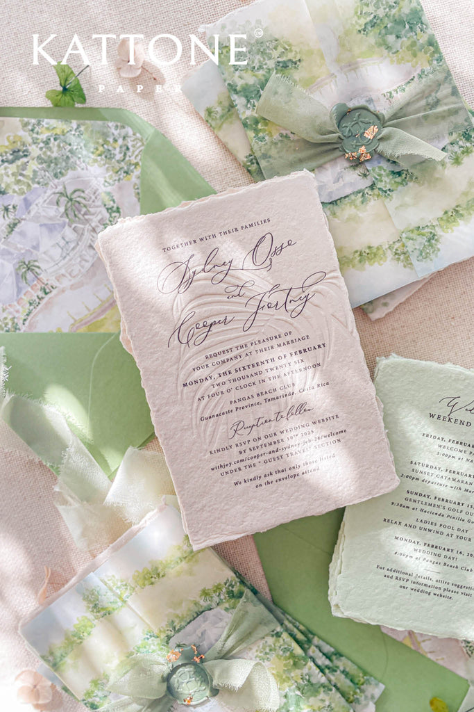 Opaline Handmade Paper Wedding Invitations
