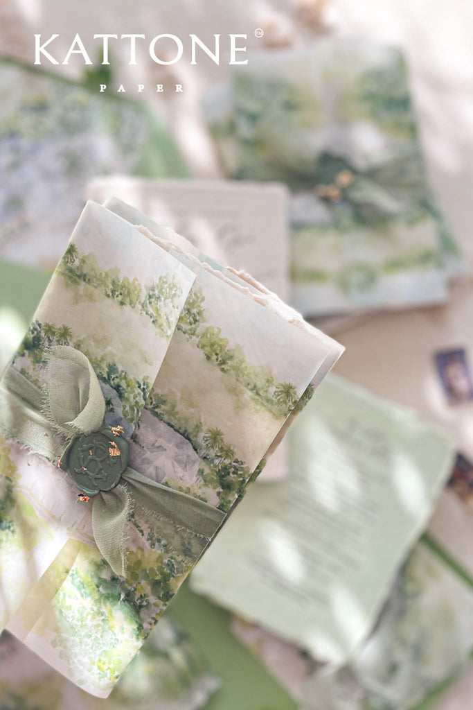 Opaline Handmade Paper Wedding Invitations