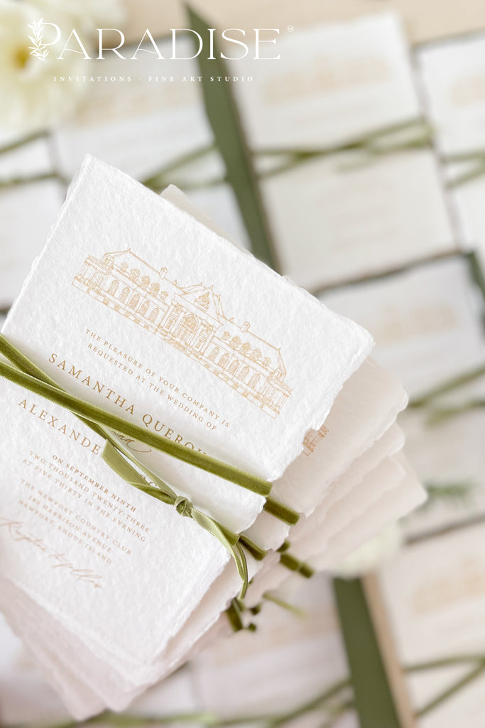 Jeannette Handmade Paper Wedding Invitation Sets