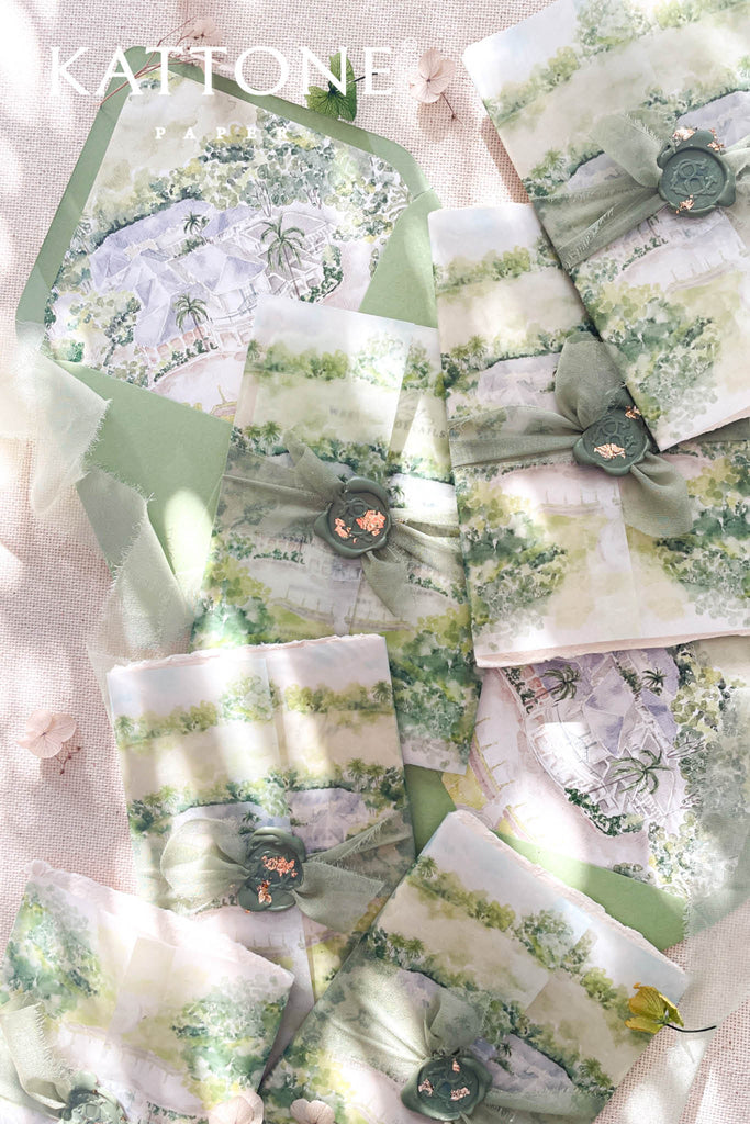 Opaline Handmade Paper Wedding Invitations