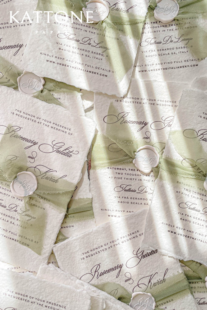 Bryony Handmade Paper Wedding Invitation Suite