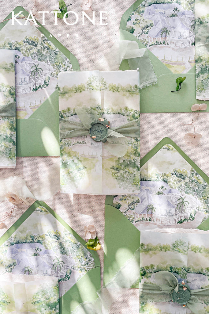 Opaline Handmade Paper Wedding Invitations