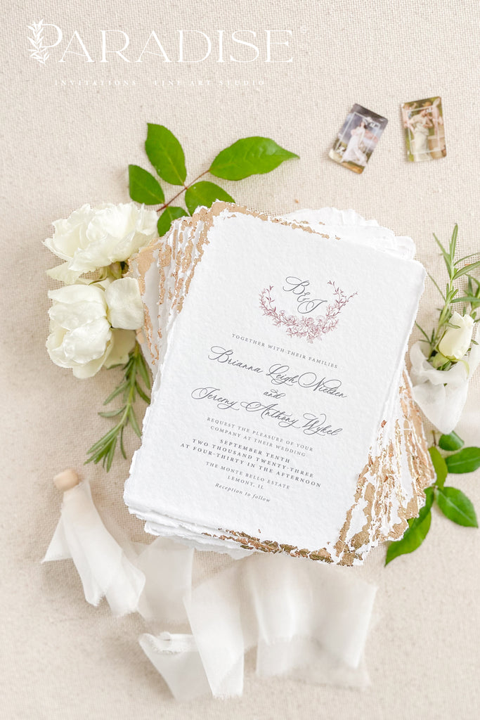 Anastasia Golden Leaf Wedding Invitation Sets