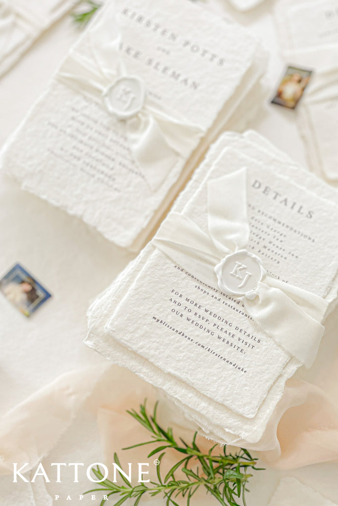 Eviana Handmade Paper Wedding Invitation Suite
