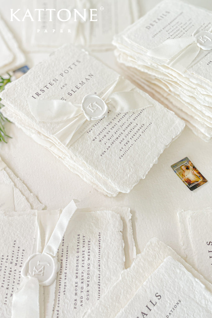 Eviana Handmade Paper Wedding Invitation Suite