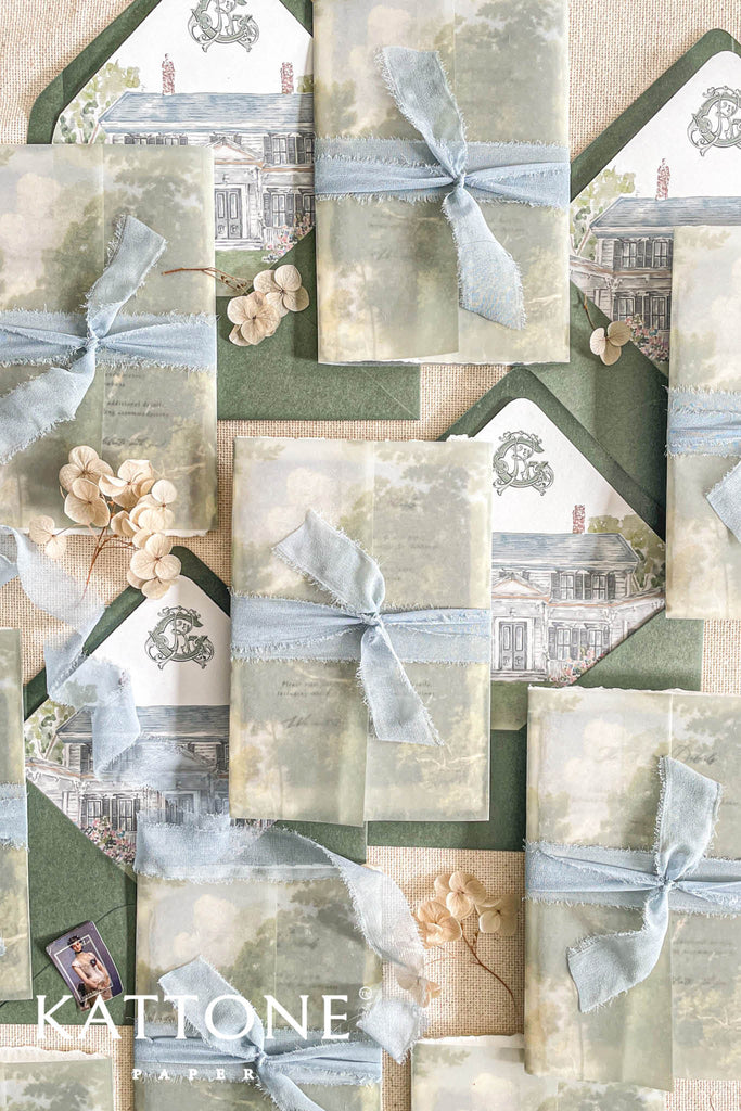 Everly Handmade Paper Wedding Invitation Suite