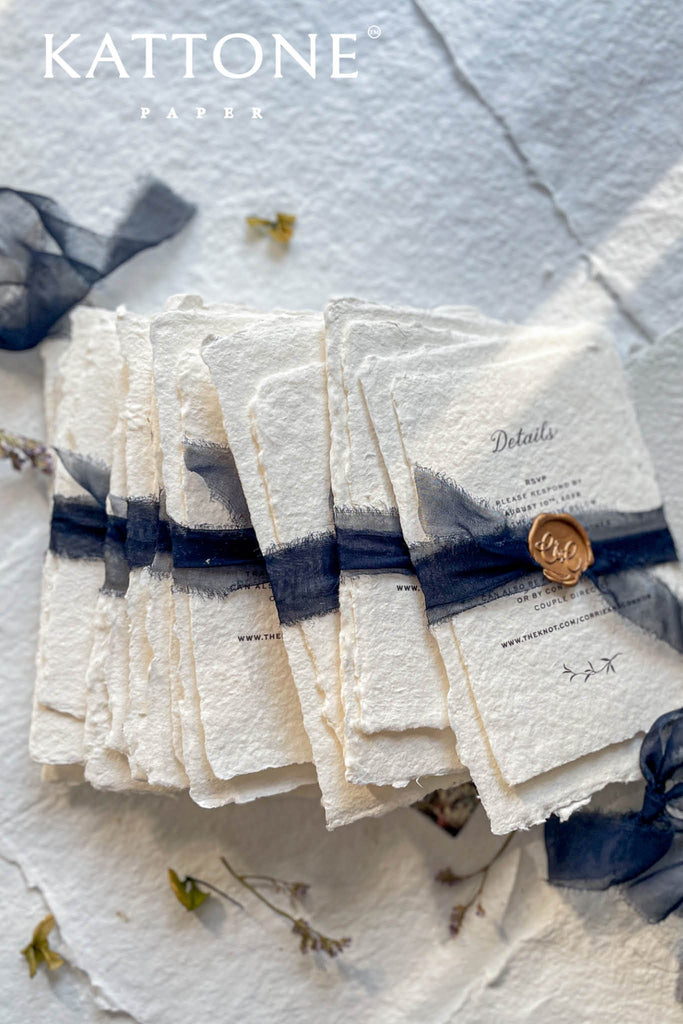 Casiane Handmade Paper Wedding Invitation Suite