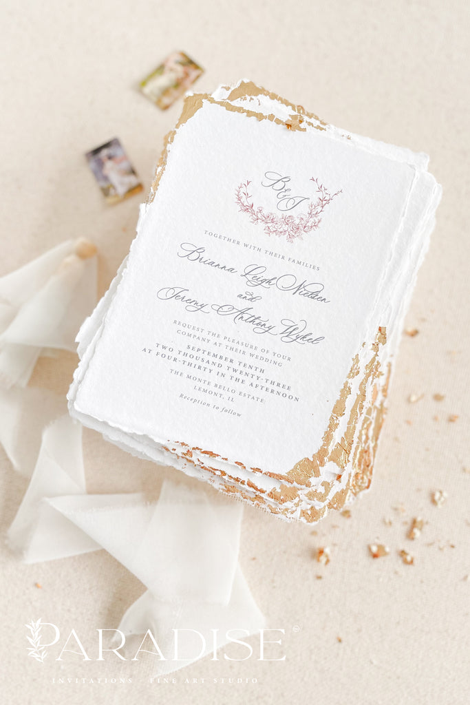 Anastasia Golden Leaf Wedding Invitation Sets