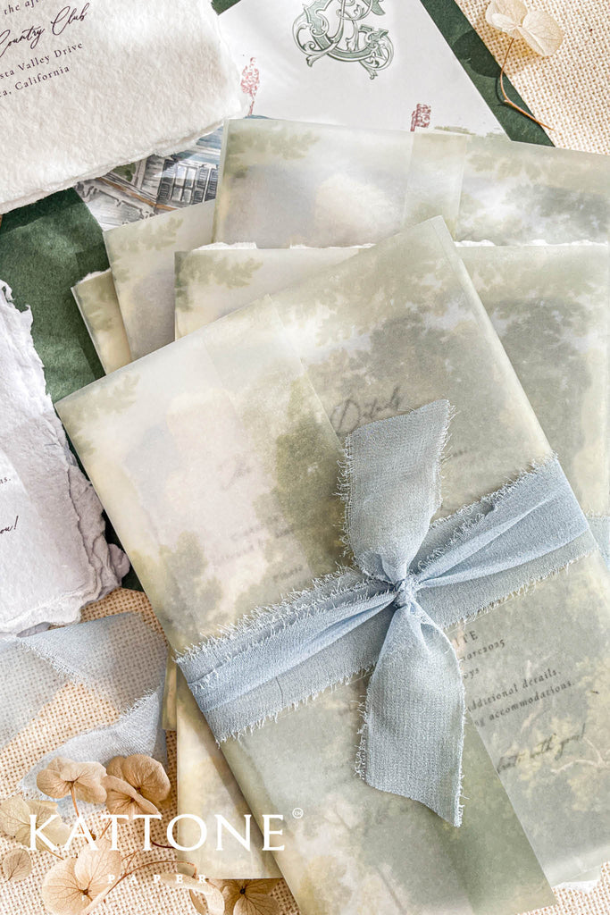 Everly Handmade Paper Wedding Invitation Suite