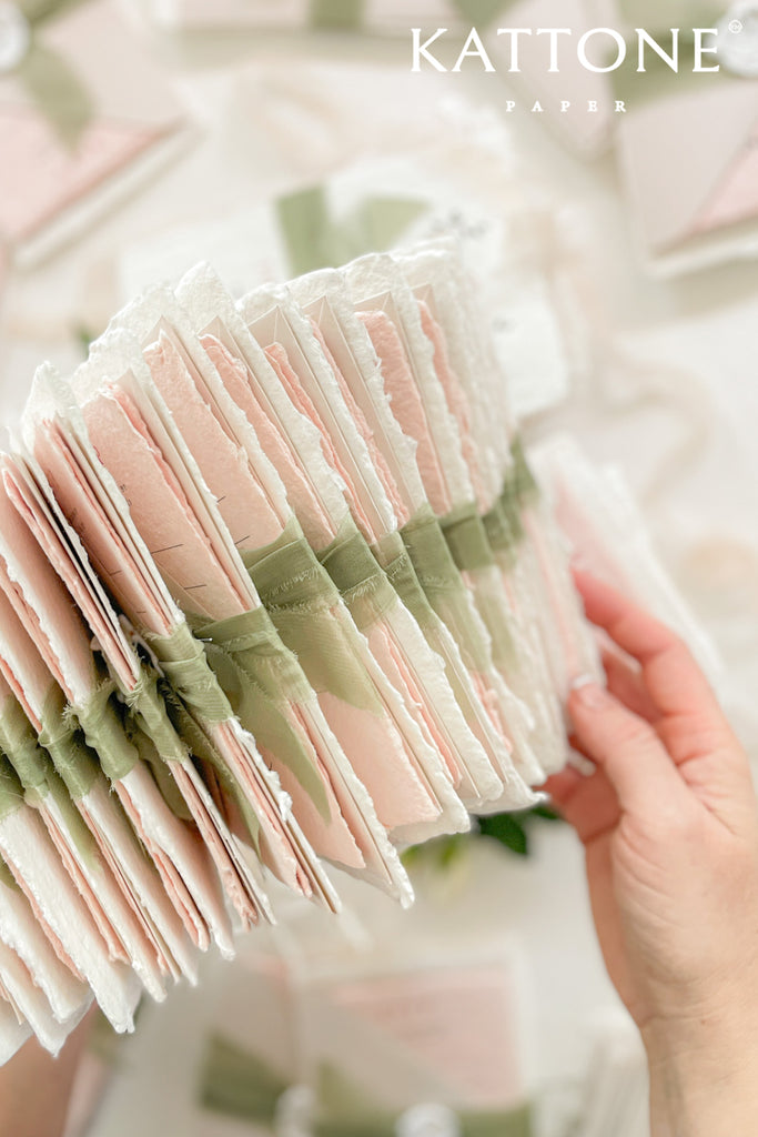 Lillia Monogram Handmade Paper Wedding Invitation Suite