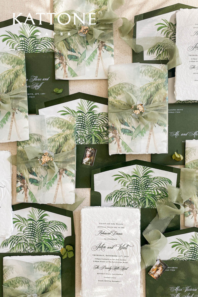 Delilah Handmade Paper Wedding Invitation Suite