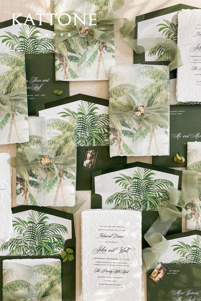 Delilah Handmade Paper Wedding Invitation Suite