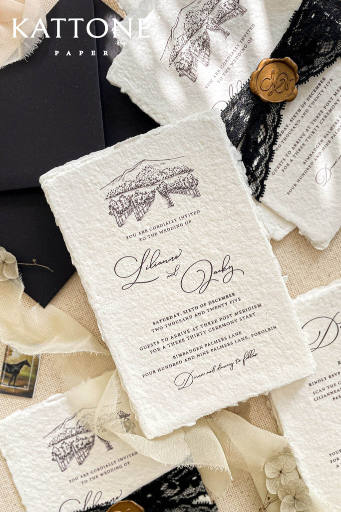 Analeia Handmade Paper Wedding Invitation Sets