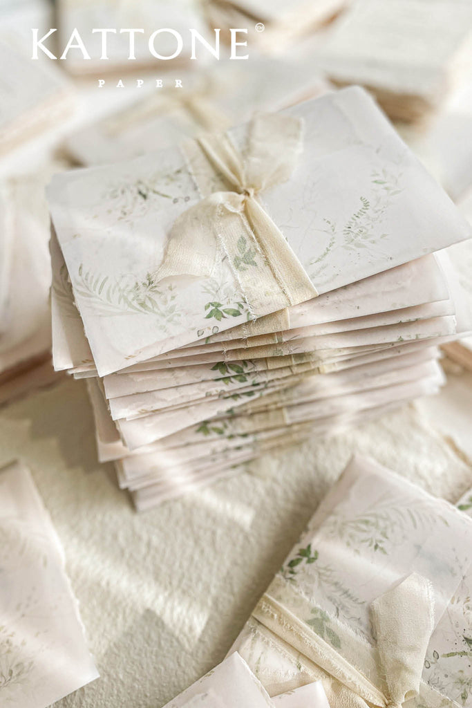 Peony Handmade Paper Wedding Invitation Suite