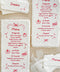 Infuse your tablescape with joyful artistry through our handmade paper menus with whimsical icons - a charming fusion of playfulness and elegance. Each piece is crafted on luxury cotton paper with soft deckled edges and illustrated with hand-drawn food and floral motifs in vivid ink. Perfect for Italian, rustic, or destination weddings, these menus bring warmth, creativity, and personality to your reception setting.