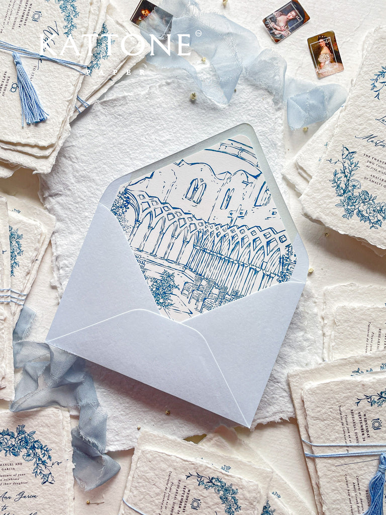 Giustina Tassels Handmade Paper Wedding Invitations