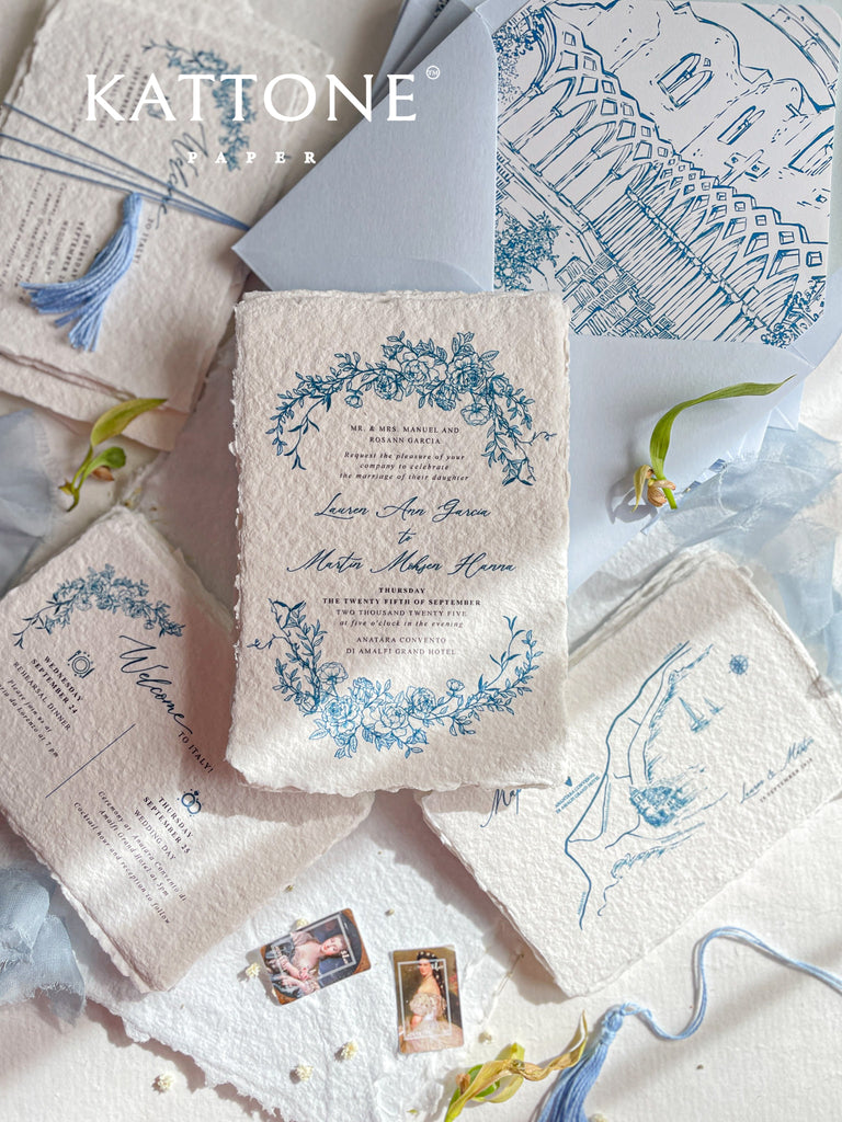 Giustina Tassels Handmade Paper Wedding Invitations