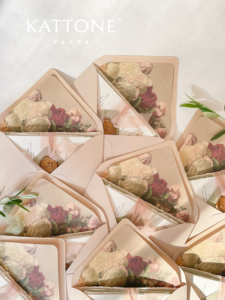 Kiko Monogram Handmade Paper Wedding Invitations