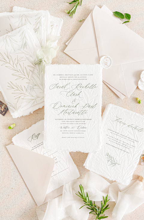 Introduce your love story with elegance and texture through our embossed handmade paper wedding invitations, beautifully designed for couples who appreciate timeless craftsmanship and fine details. Each invitation is crafted by hand using luxurious handmade cotton paper and finished with subtle raised embossing, creating a tactile experience your guests will remember.