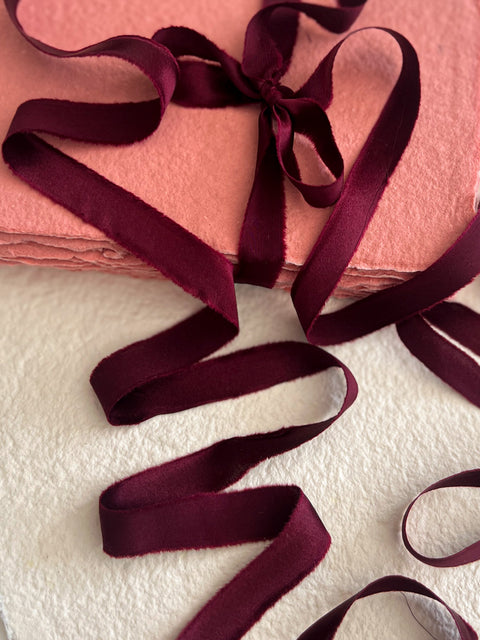 Silk Satin Ribbons Burgundy