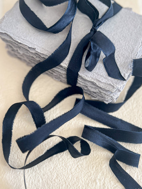 Silk Satin Ribbons Navy
