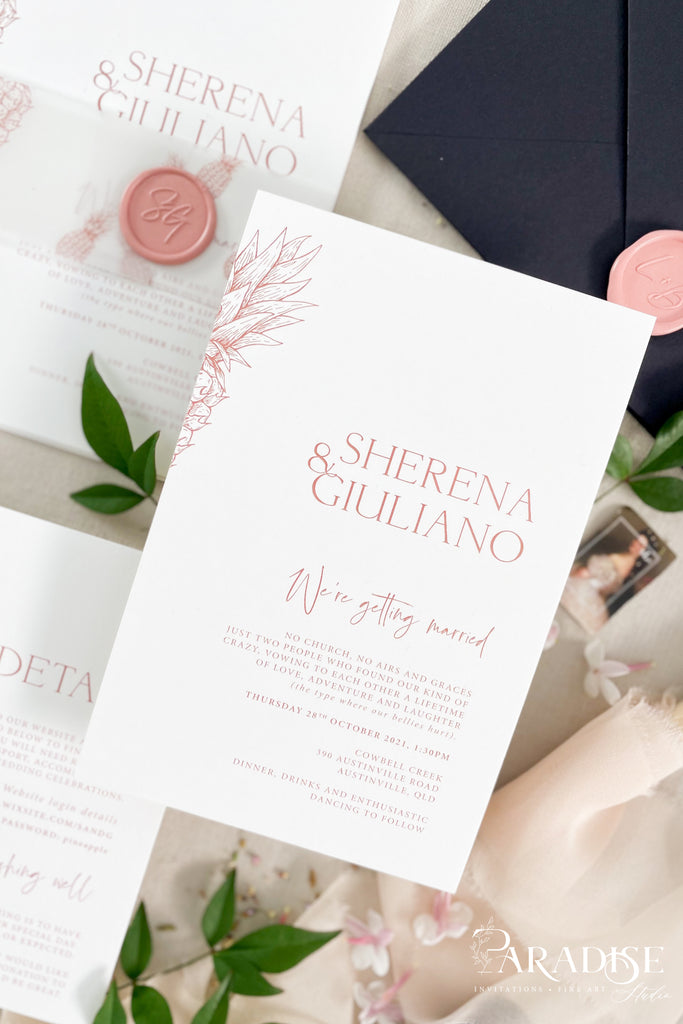 Nova Tropical Wedding Invitation Sets