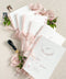 Designed for couples who love soft, feminine details, this wedding program features a gentle blush ribbon, subtle floral artwork, and beautifully balanced typography. The premium paper and delicate monogram create an elevated, cohesive look that enhances your ceremony styling. Thoughtfully crafted to feel both modern and timeless, it offers a graceful introduction to your most meaningful moments.