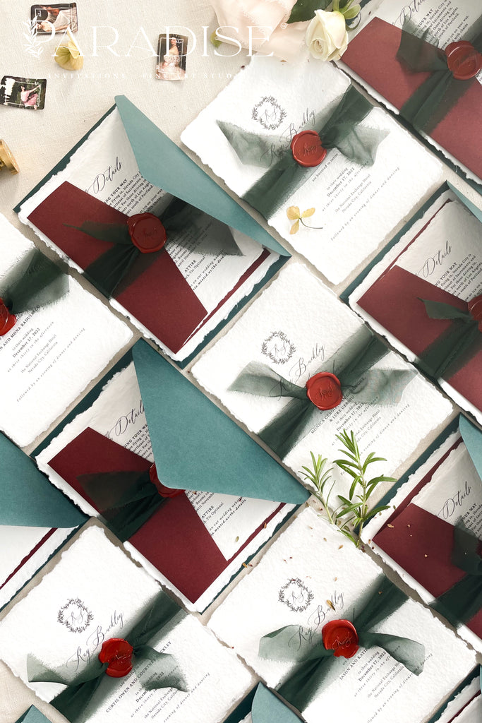 Charleena Handmade Paper Wedding Invitation Sets