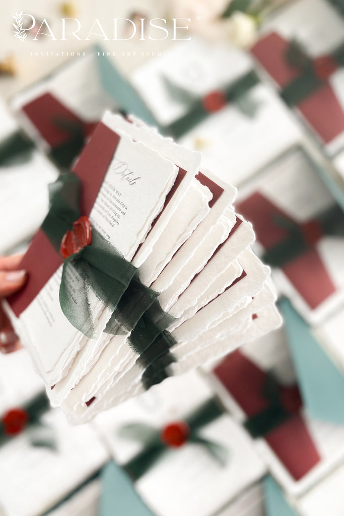 Charleena Handmade Paper Wedding Invitation Sets