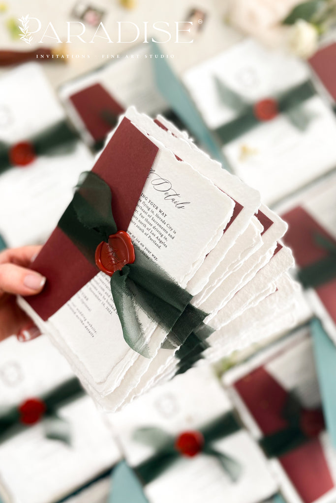 Charleena Handmade Paper Wedding Invitation Sets