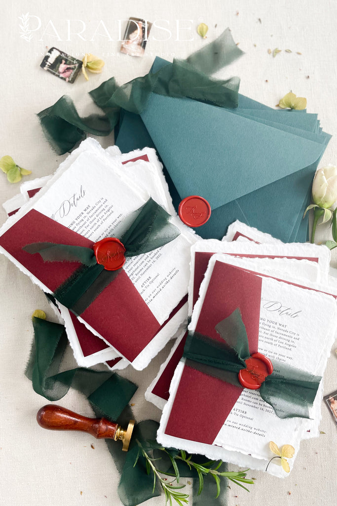 Charleena Handmade Paper Wedding Invitation Sets