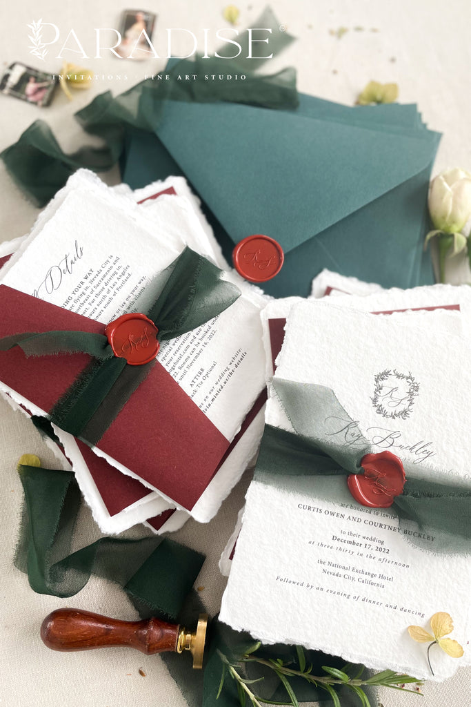 Charleena Handmade Paper Wedding Invitation Sets
