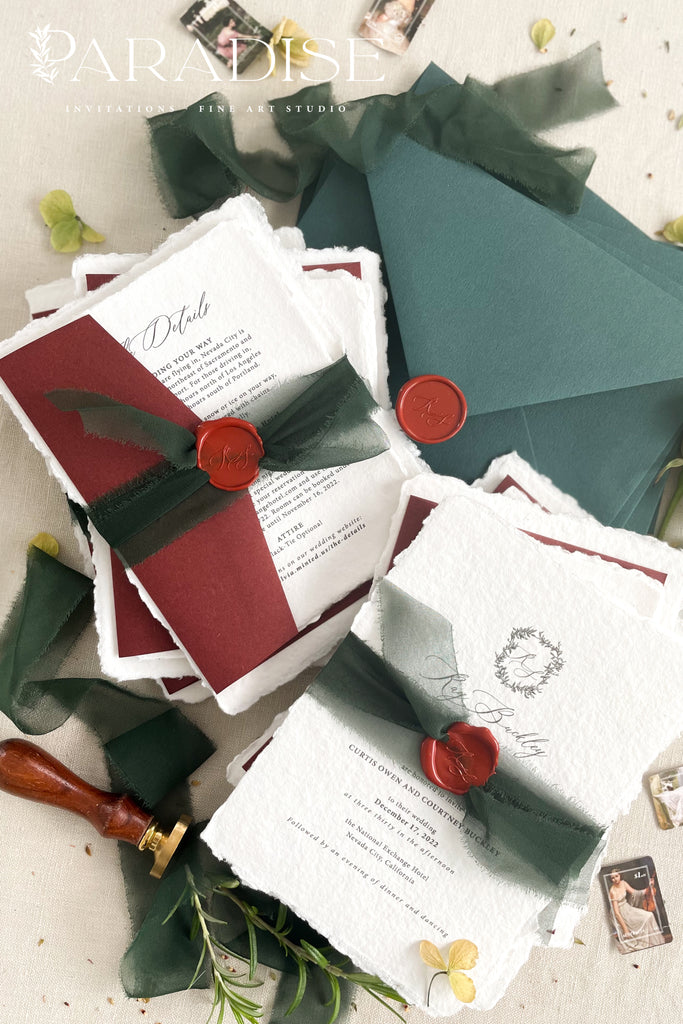 Charleena Handmade Paper Wedding Invitation Sets
