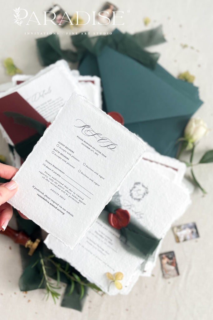 Charleena Handmade Paper Wedding Invitation Sets