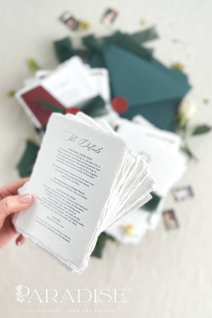 Charleena Handmade Paper Wedding Invitation Sets