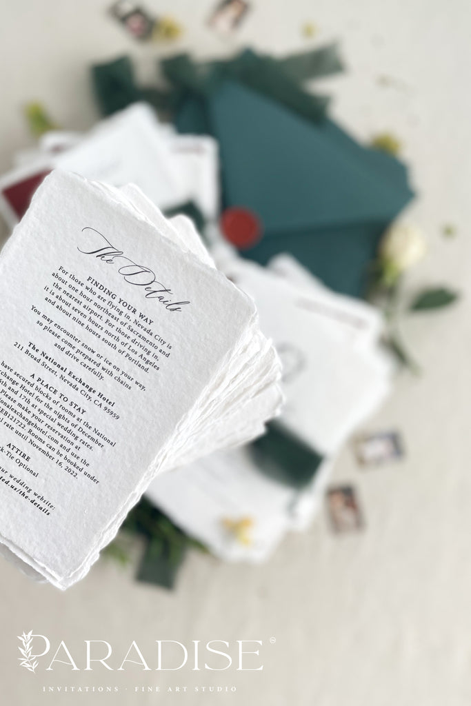 Charleena Handmade Paper Wedding Invitation Sets