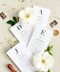 Make a bold statement at your reception with our modern monogram wedding menus, featuring a minimalist design and refined typography. Printed on luxury textured cardstock, each piece blends clean lines with personalized details - a timeless fusion of sophistication and simplicity. Perfect for fine-art, modern, or black-tie weddings, these menus elevate your table styling while showcasing your unique initials.