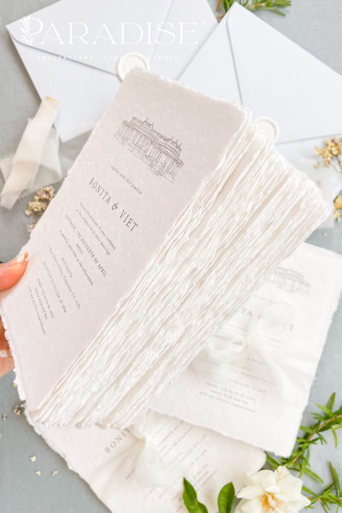 Blondelle Handmade Paper Wedding Invitation Sets