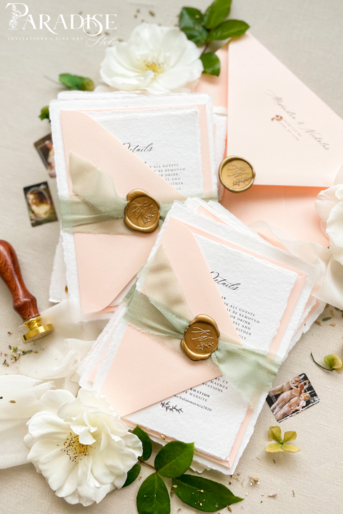 Olympia Handmade Paper Wedding Invitation Sets