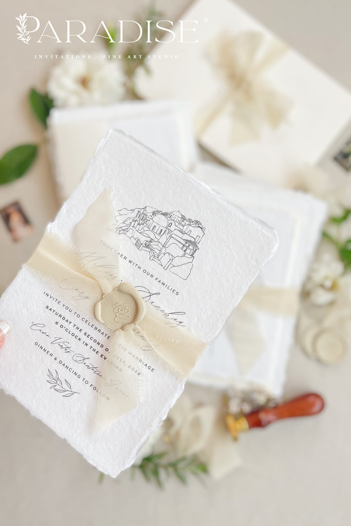 Cateline Handmade Paper Wedding Invitation Sets