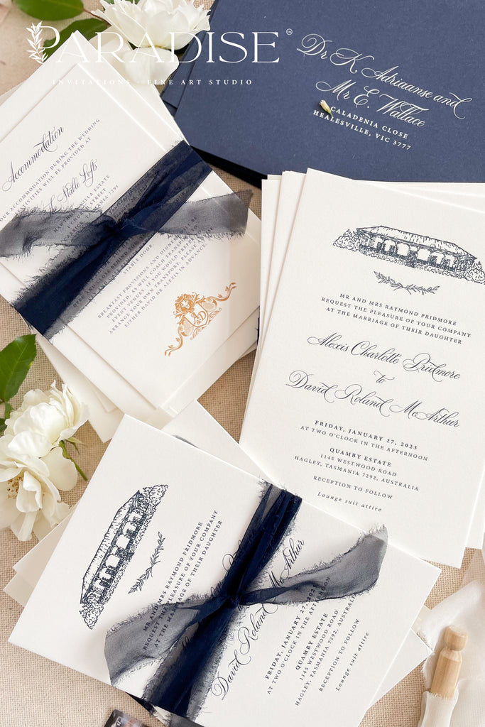 Corretta Letterpress Wedding Invitations
