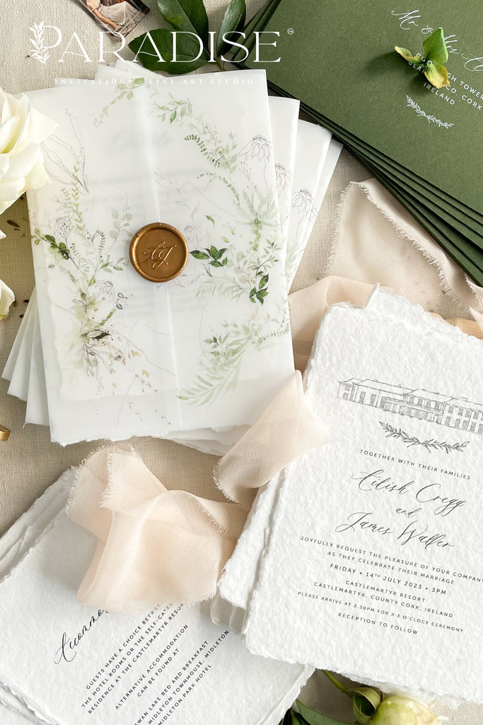 Destinie Handmade Paper Wedding Invitation Sets