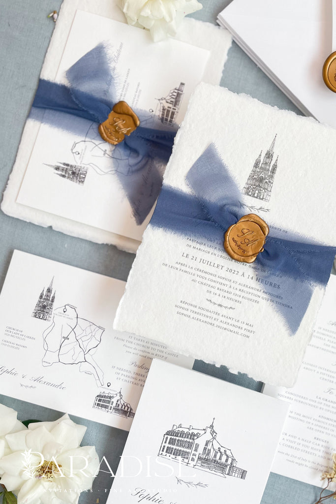 Celestiel Handmade Paper Wedding Invitation Sets