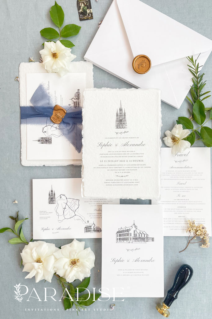 Celestiel Handmade Paper Wedding Invitation Sets