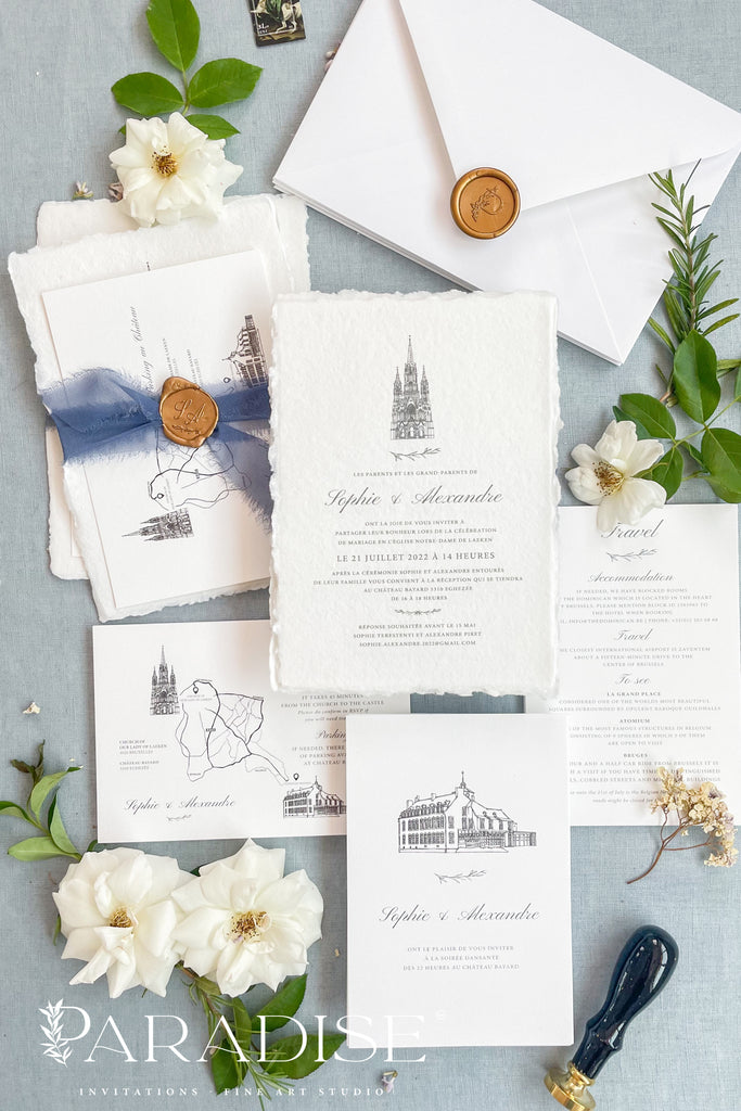 Celestiel Handmade Paper Wedding Invitation Sets