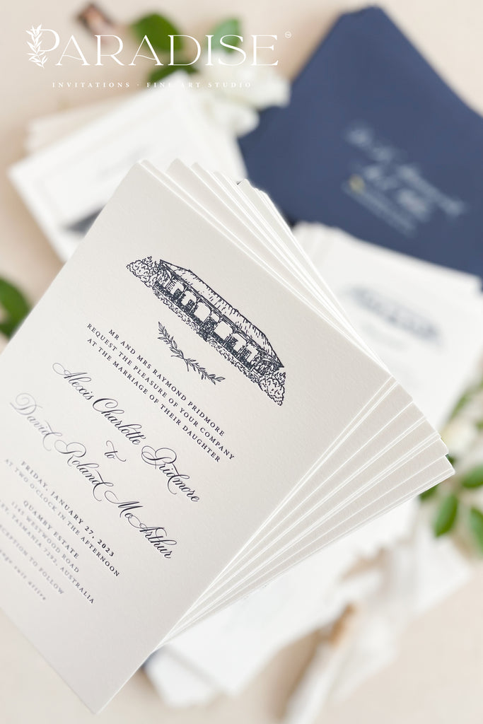 Corretta Letterpress Wedding Invitations