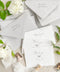 Express gratitude with understated elegance through these handmade paper thank you cards. Crafted from luxurious cotton rag paper with naturally deckled edges, each card features refined typography and a soft, minimalist aesthetic. Designed to pair beautifully with fine-art wedding stationery, these cards offer a timeless way to thank your guests while becoming a keepsake they’ll cherish long after your celebration.