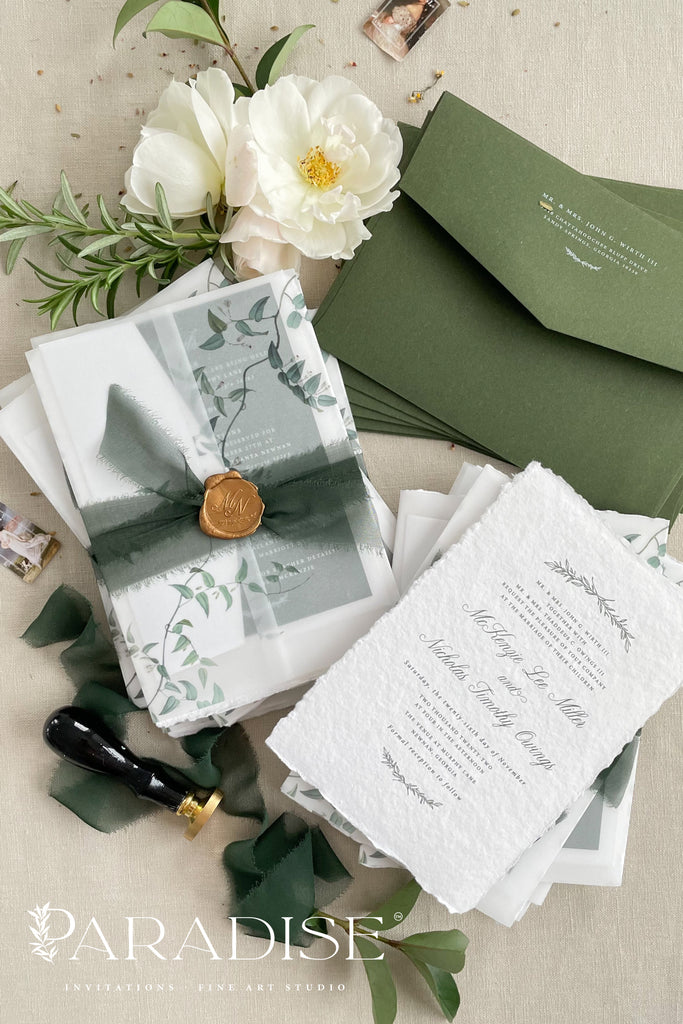 Amory Handmade Paper Wedding Invitation Sets