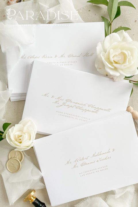 Elevate your wedding or event stationery with our luxury handmade envelopes, crafted to complement fine art invitations with timeless elegance. Designed for couples who appreciate refined details, these envelopes bring a soft, romantic finish to your paper suite. Perfect for weddings, bridal showers, christenings, and formal celebrations, each envelope is carefully selected to pair beautifully with handmade paper invitations and wax seals.